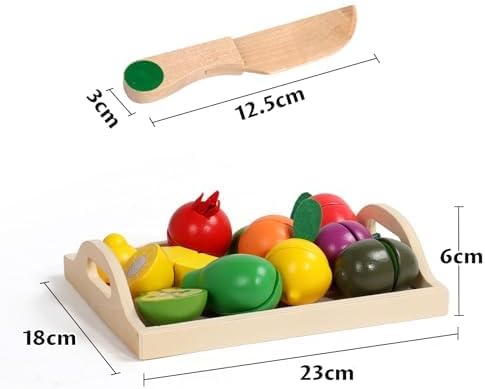 yoptote Wooden Play Food Toddler Toys for 2 yrs+ Fruit & Veg Amz_Mix