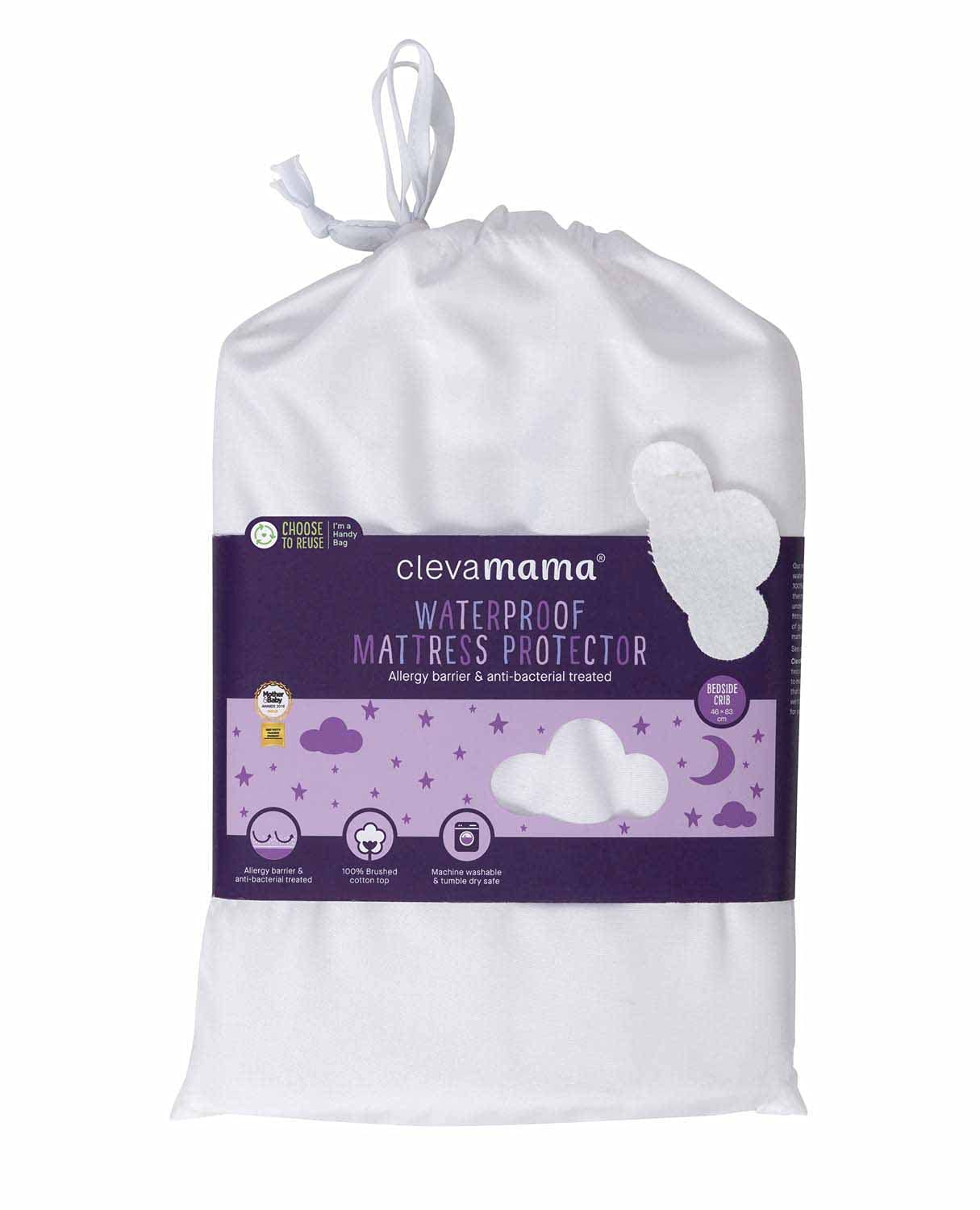 Clevamama bedside crib 100% waterproof mattress protector - 46cm x 83cm x 10cm Clevamama