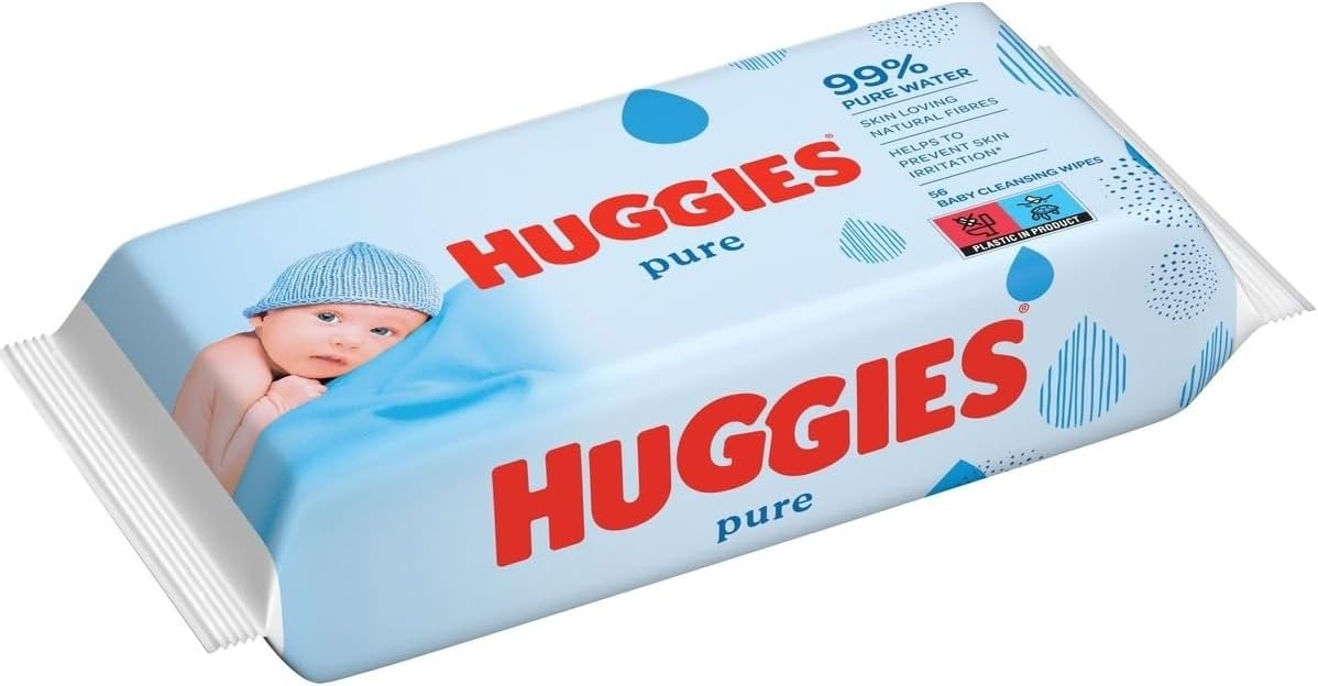 Huggies Pure, Baby Wipes, 18 Packs (1008 Wipes Total) - 99 Percent Pure Water Wipes Huggies