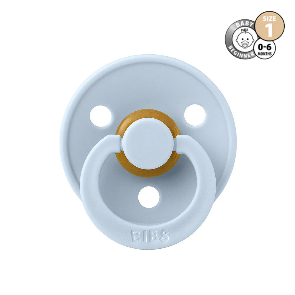 BIBS Colour Latex Pacifier - Baby Blue Size 1. 0+ Months Single Pc Bibs