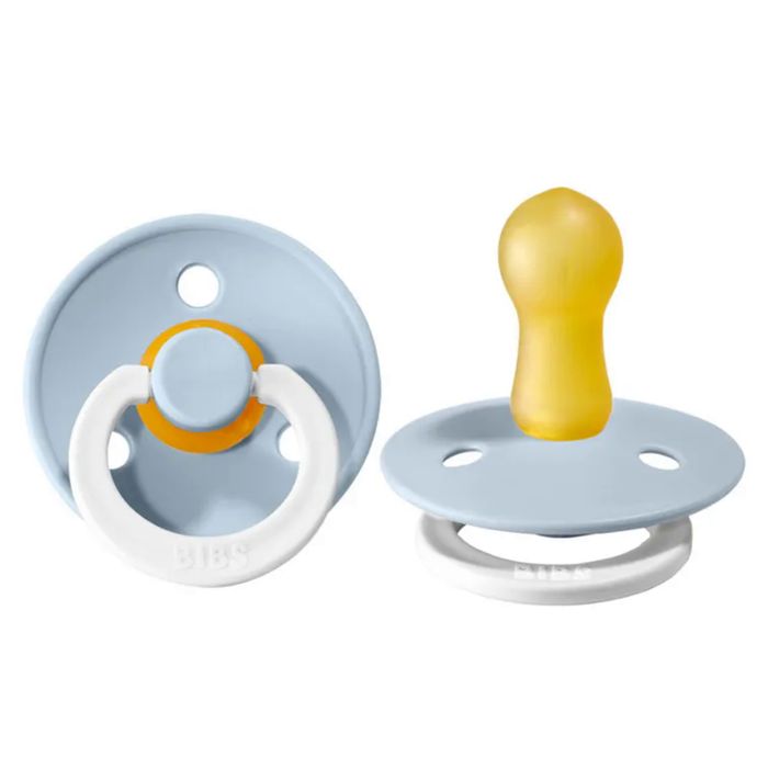 BIBS Colour GLOW Latex Pacifier - Baby Blue Bibs