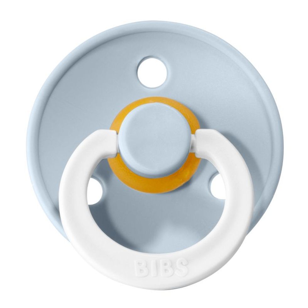 BIBS Colour GLOW Latex Pacifier - Baby Blue Bibs