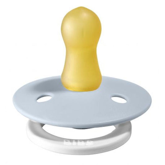 BIBS Colour GLOW Latex Pacifier - Baby Blue Bibs