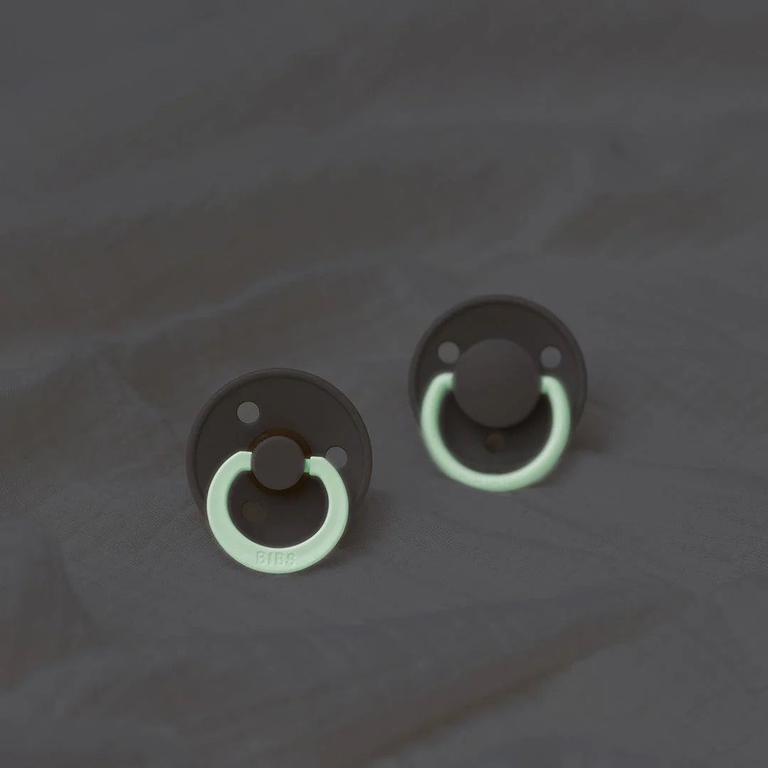 BIBS Colour GLOW Latex Pacifier Size 1 - Vanilla Single pc Bibs
