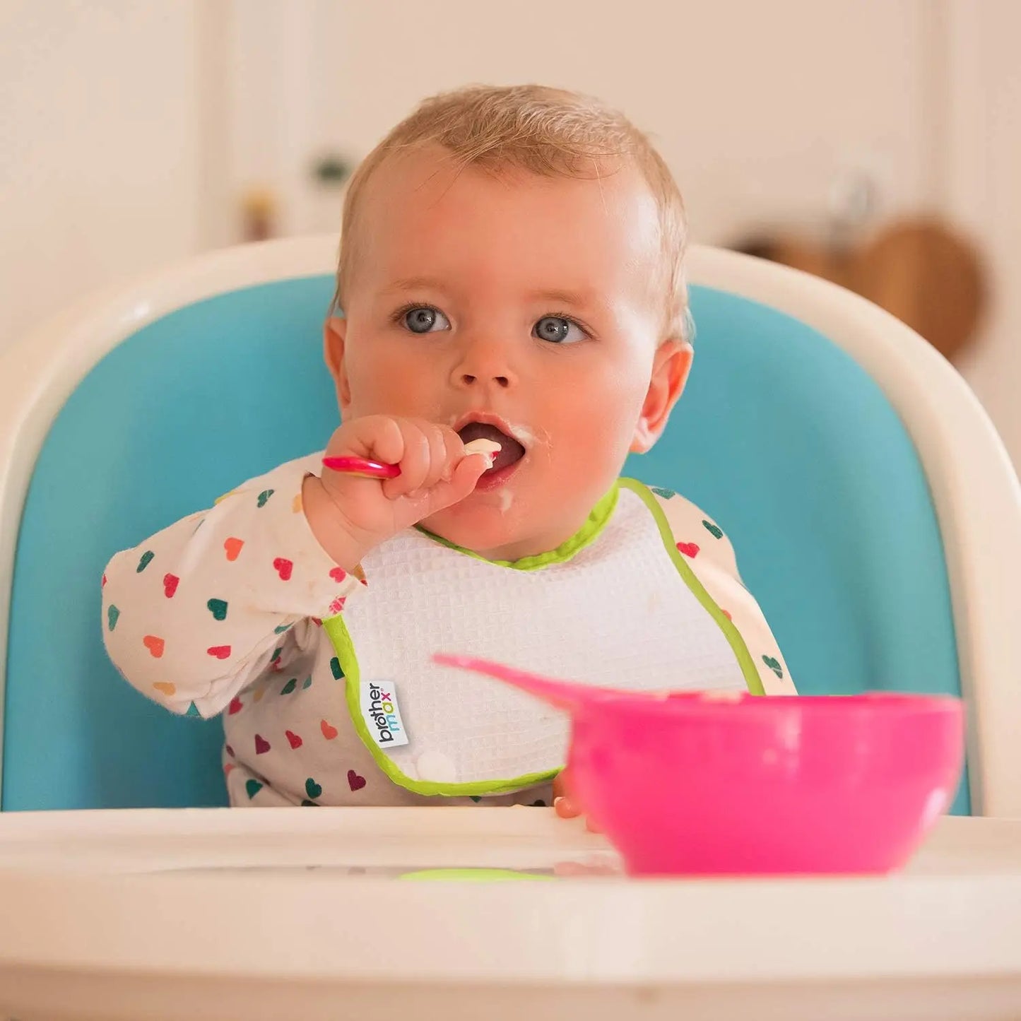 Brother Max - 3 Pack Baby Weaning Spoons - Pink/Green Brother Max