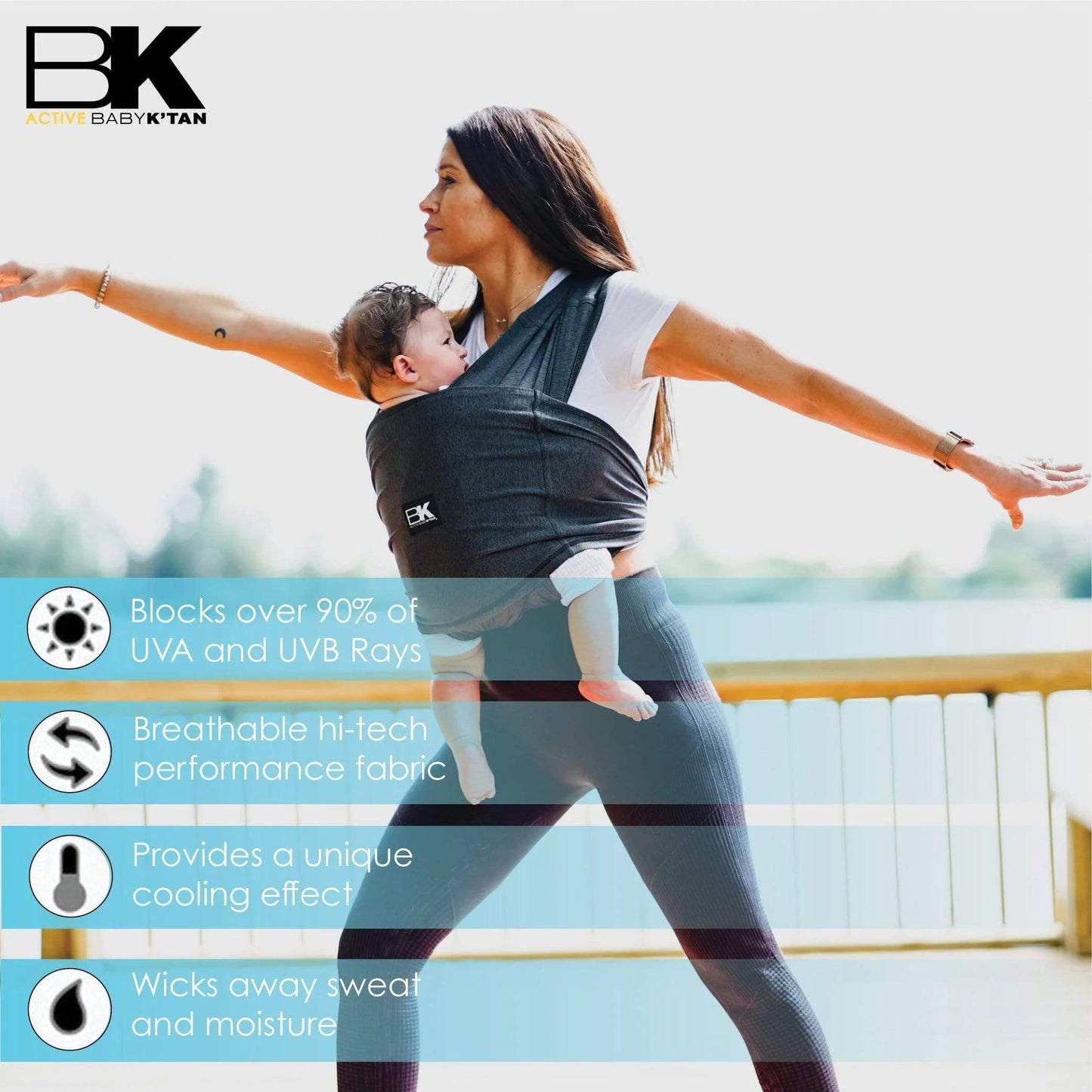 Baby K’Tan Active. (BLACK ) Medium. Baby K'tan