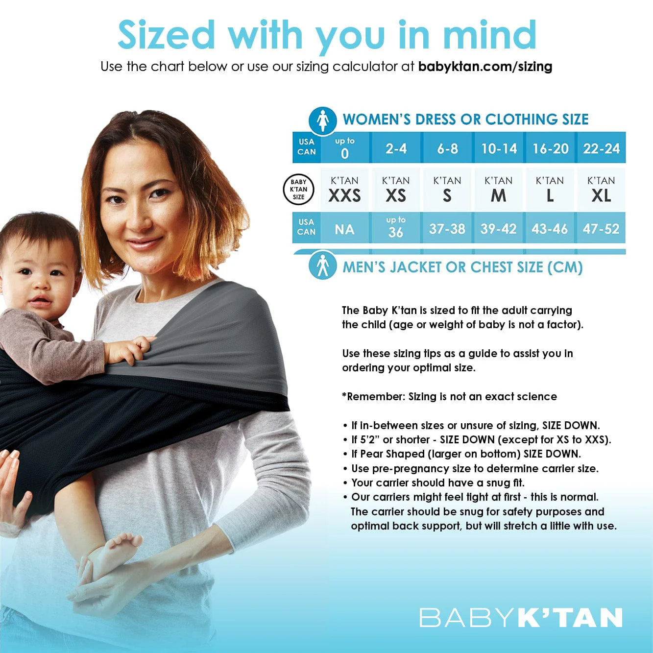 Baby K’Tan Active. (BLACK ) Medium. Baby K'tan