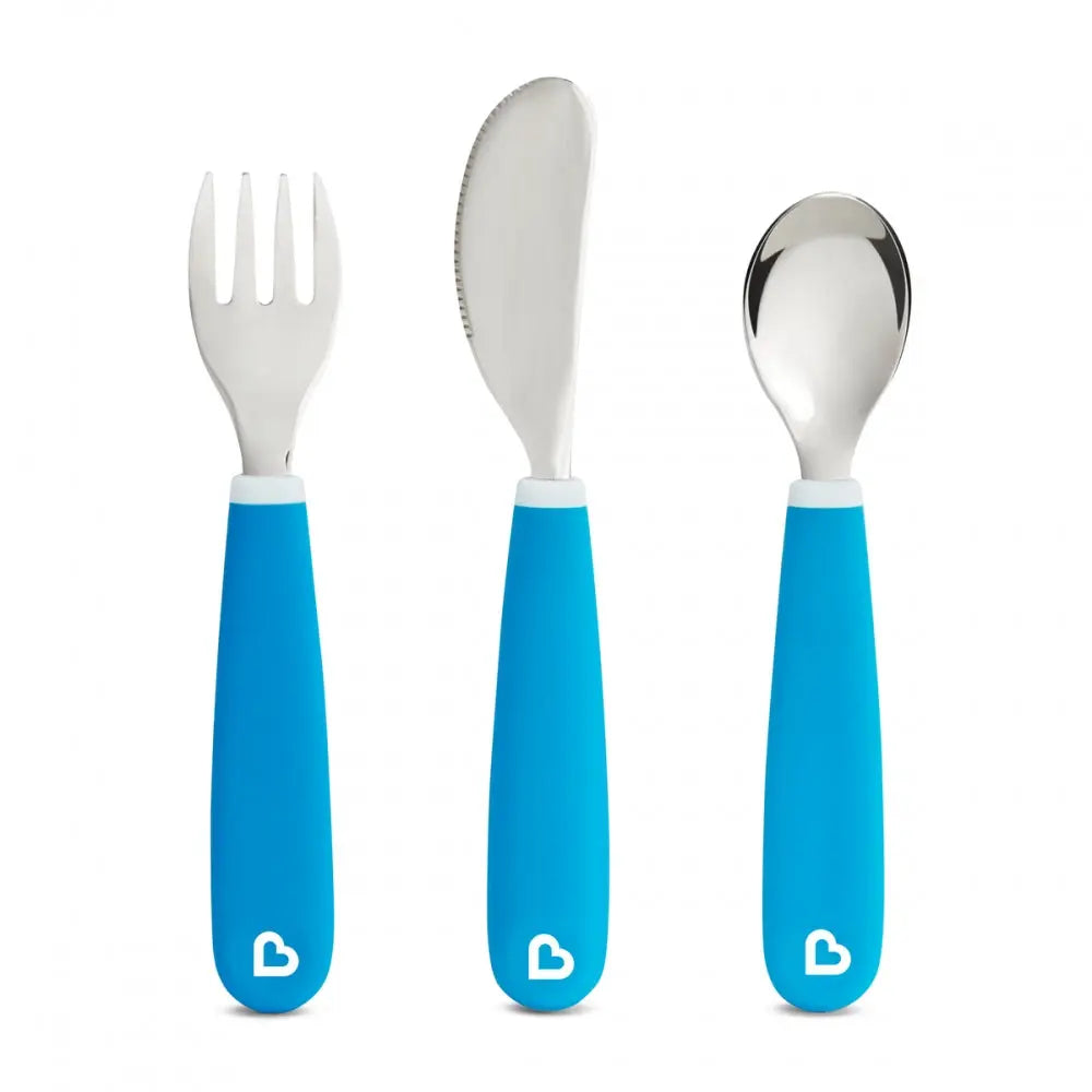 Munchkin Splash Toddler Cutlery Set (Fork, Knife & Spoon), Green Munchkin