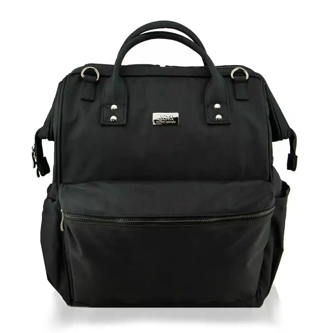 Byron Backpack - Black Nylon Changing Bag Isoki