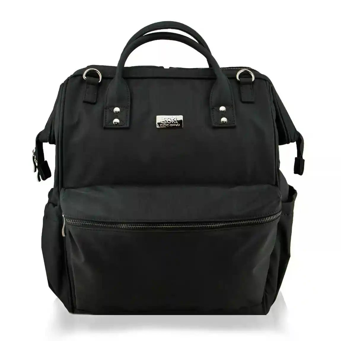 Byron Backpack - Black Nylon Changing Bag Isoki
