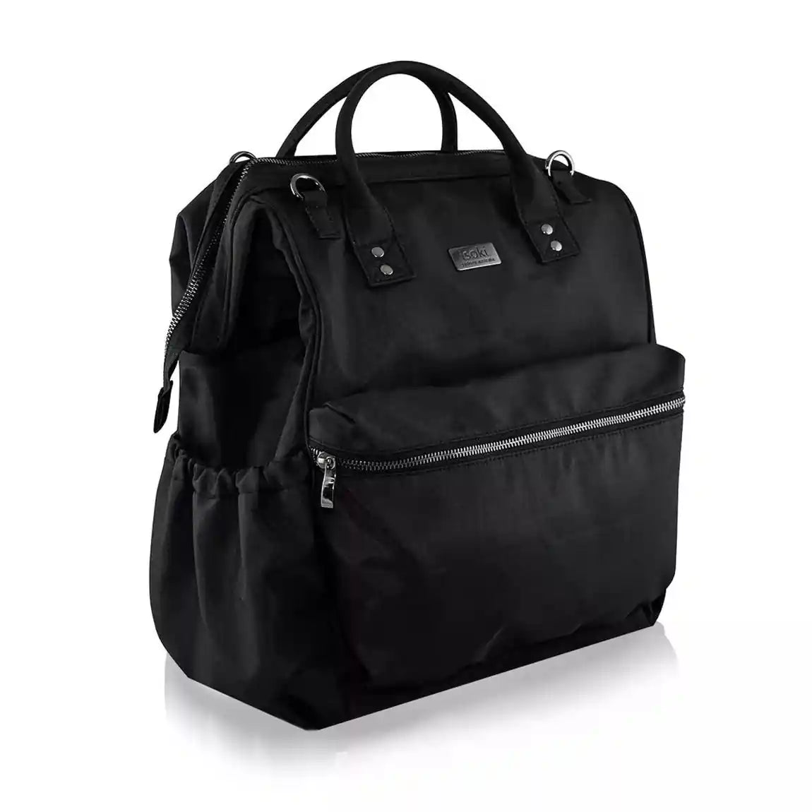 Byron Backpack - Black Nylon Changing Bag Isoki