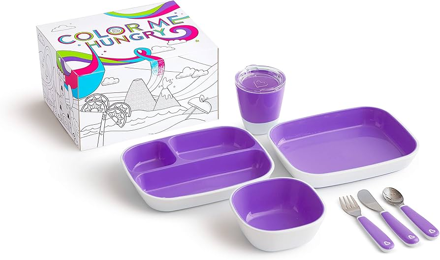 Munchkin Colour Me Hungry Splash 7-Piece Toddler Dining Gift Set. Munchkin