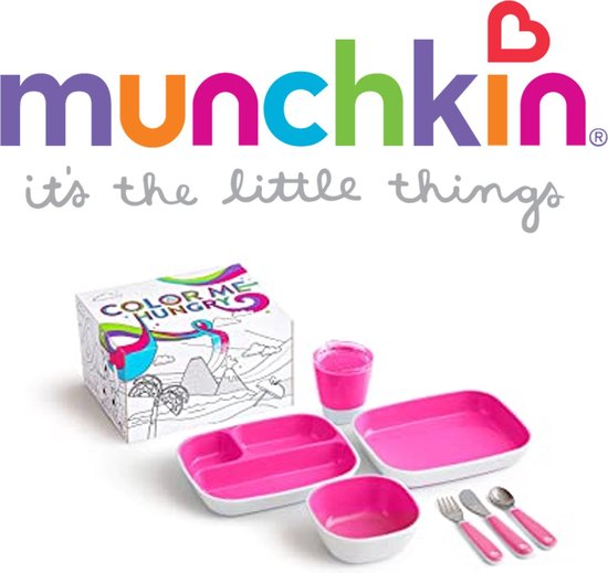 Munchkin Colour Me Hungry Splash 7-Piece Toddler Dining Gift Set. Munchkin