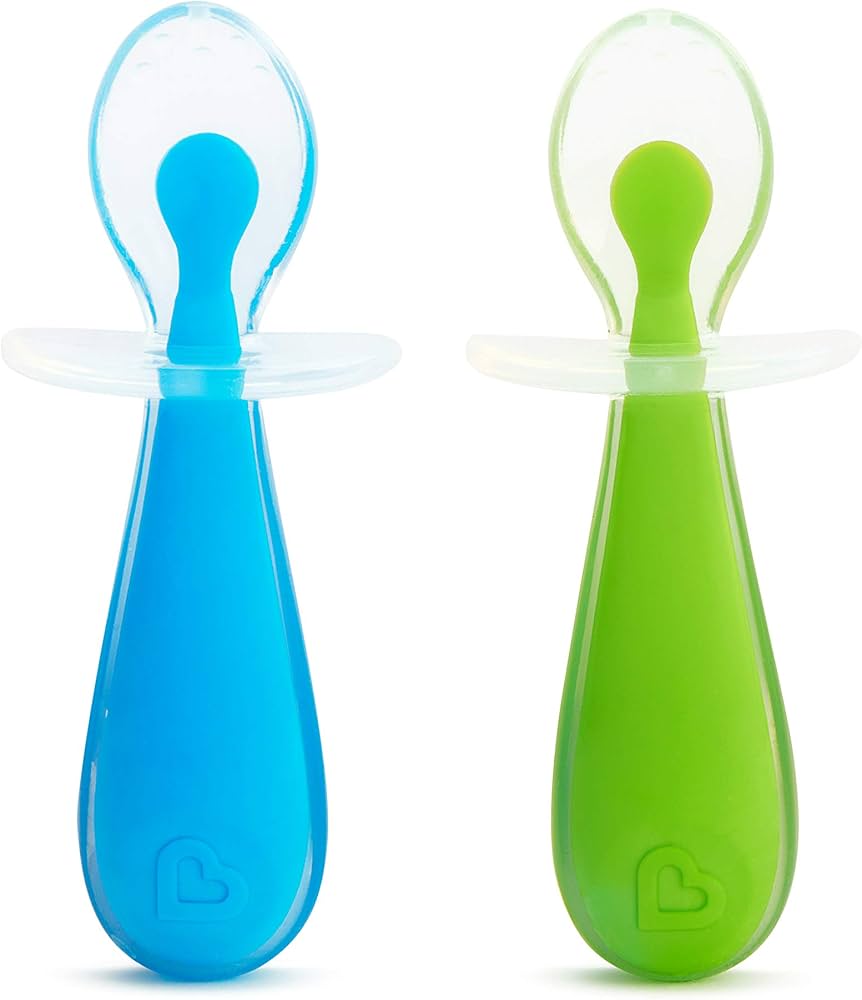 Munchkin 2-Piece Gentle Scoop Silicone Training Spoons. Welcome Baby