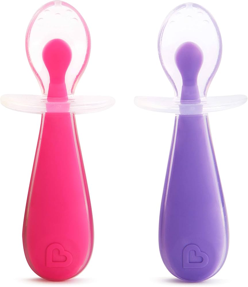Munchkin 2-Piece Gentle Scoop Silicone Training Spoons. Welcome Baby