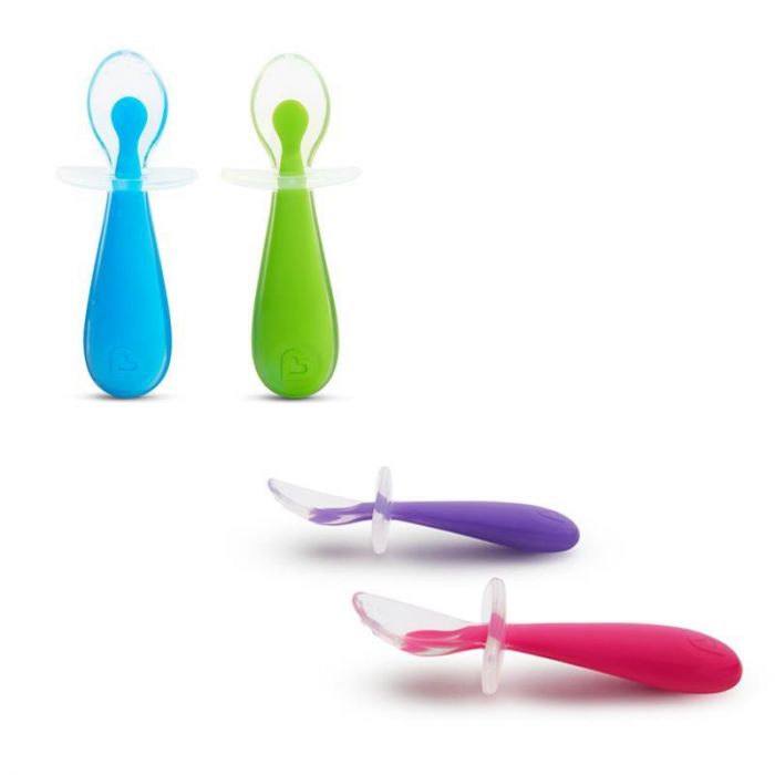 Munchkin 2-Piece Gentle Scoop Silicone Training Spoons. Welcome Baby