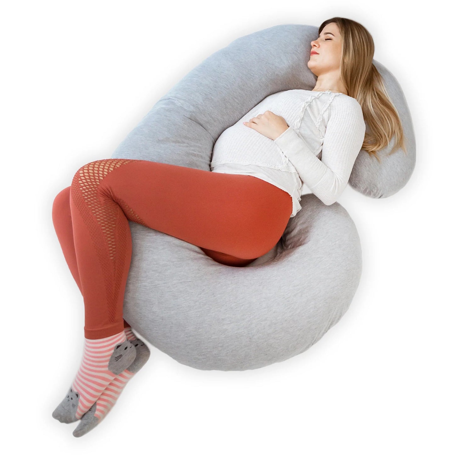 C Shape Pregnancy Pillow - Grey Kolbray