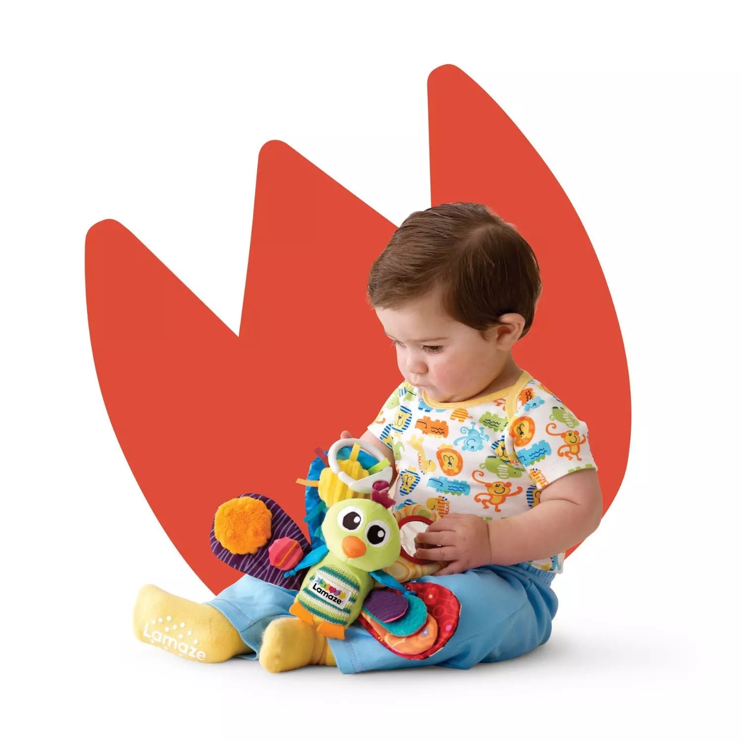Lamaze Play & Grow Jacques the Peacock | Sensory Soft Toy For Babies Lamaze