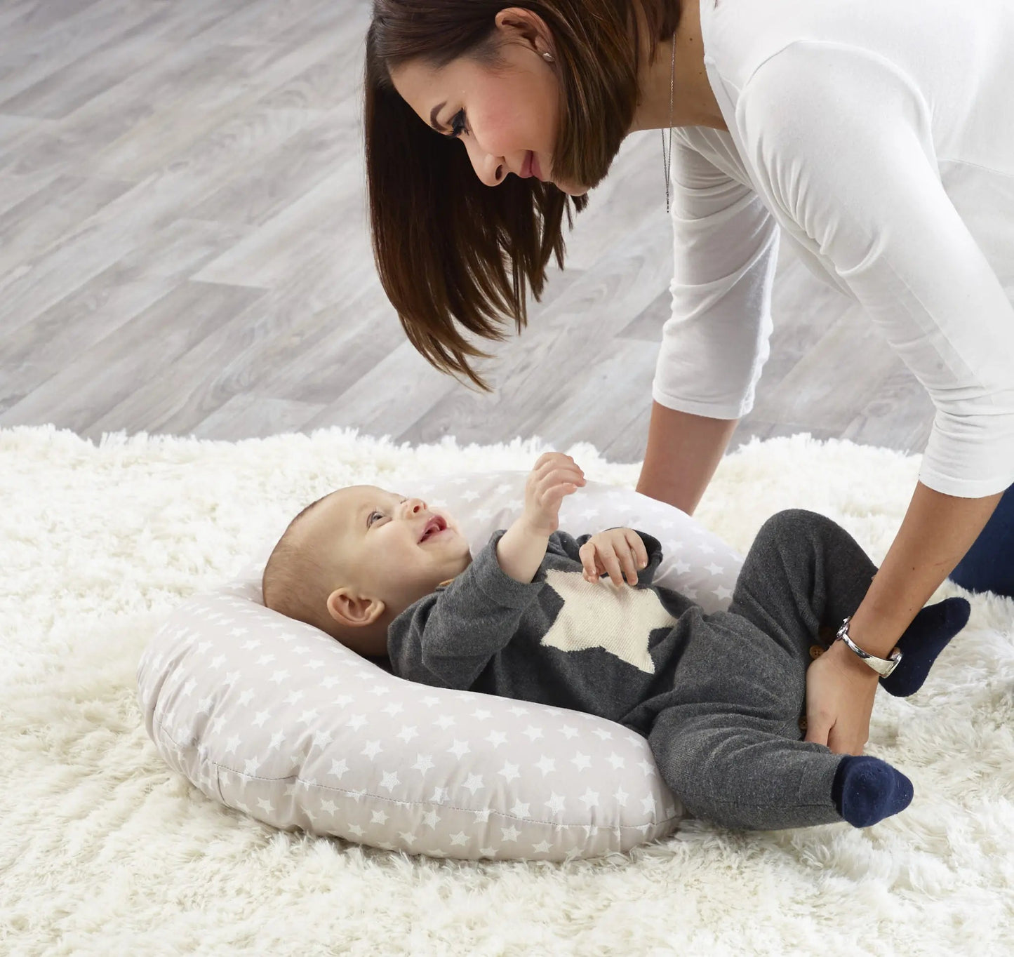 Kinder Valley Grey Star Donut Nursing Pillow Kinder Valley