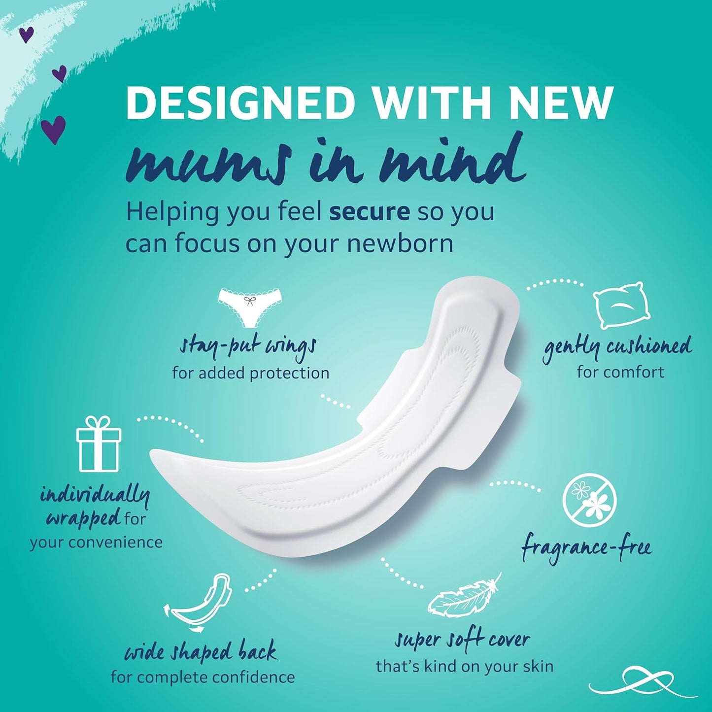 Lil-Lets Maternity Pads, Extra Long Maxi Thick Towels X 30, With Wings, 3 Packs of 10 Lil-Lets