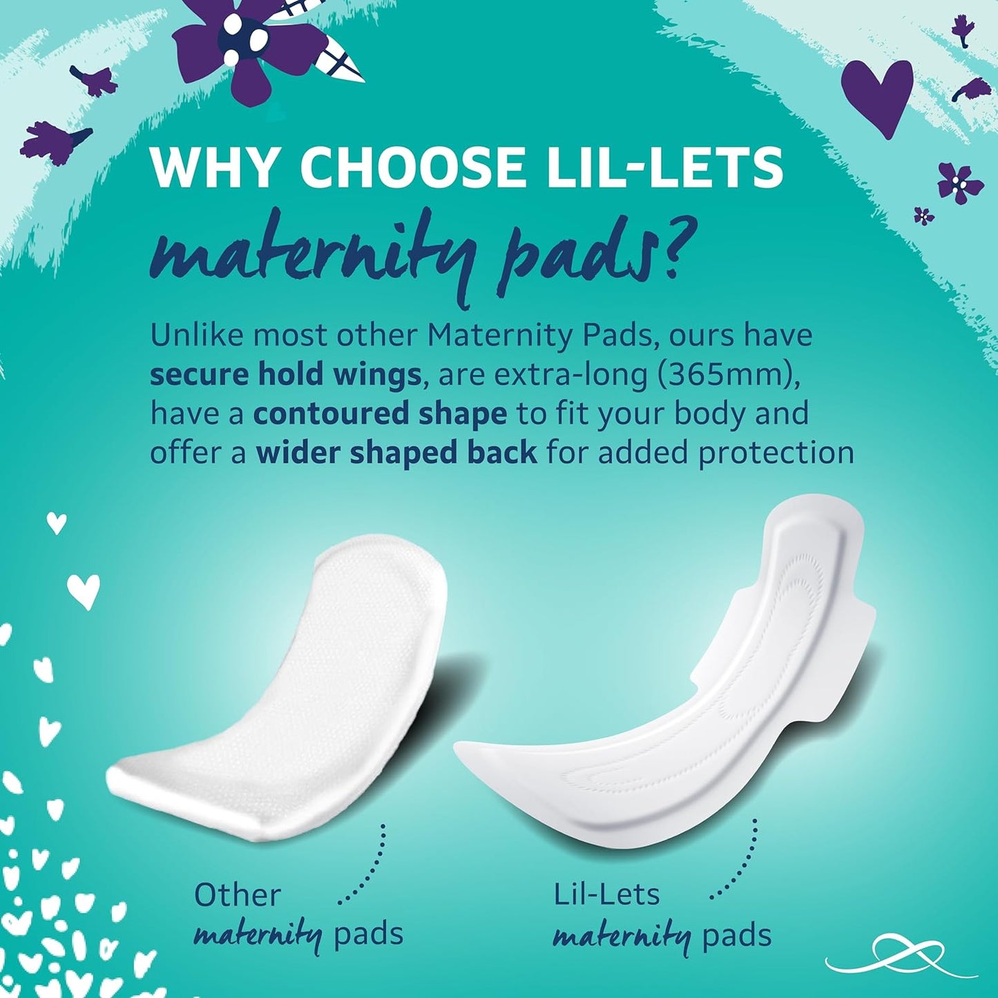 Lil-Lets Maternity Pads, Extra Long Maxi Thick Towels X 30, With Wings, 3 Packs of 10 Lil-Lets