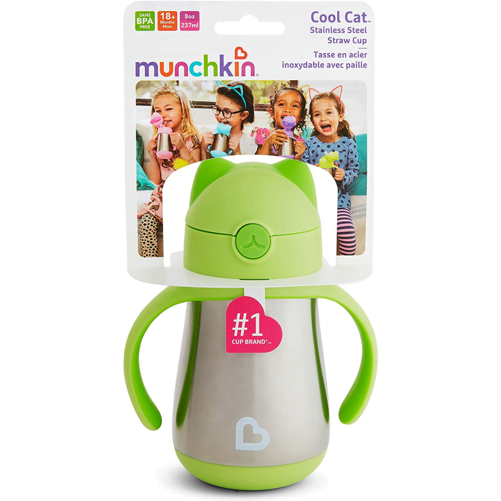 Munchkin Cool Cat Stainless Steel Straw Cup Munchkin