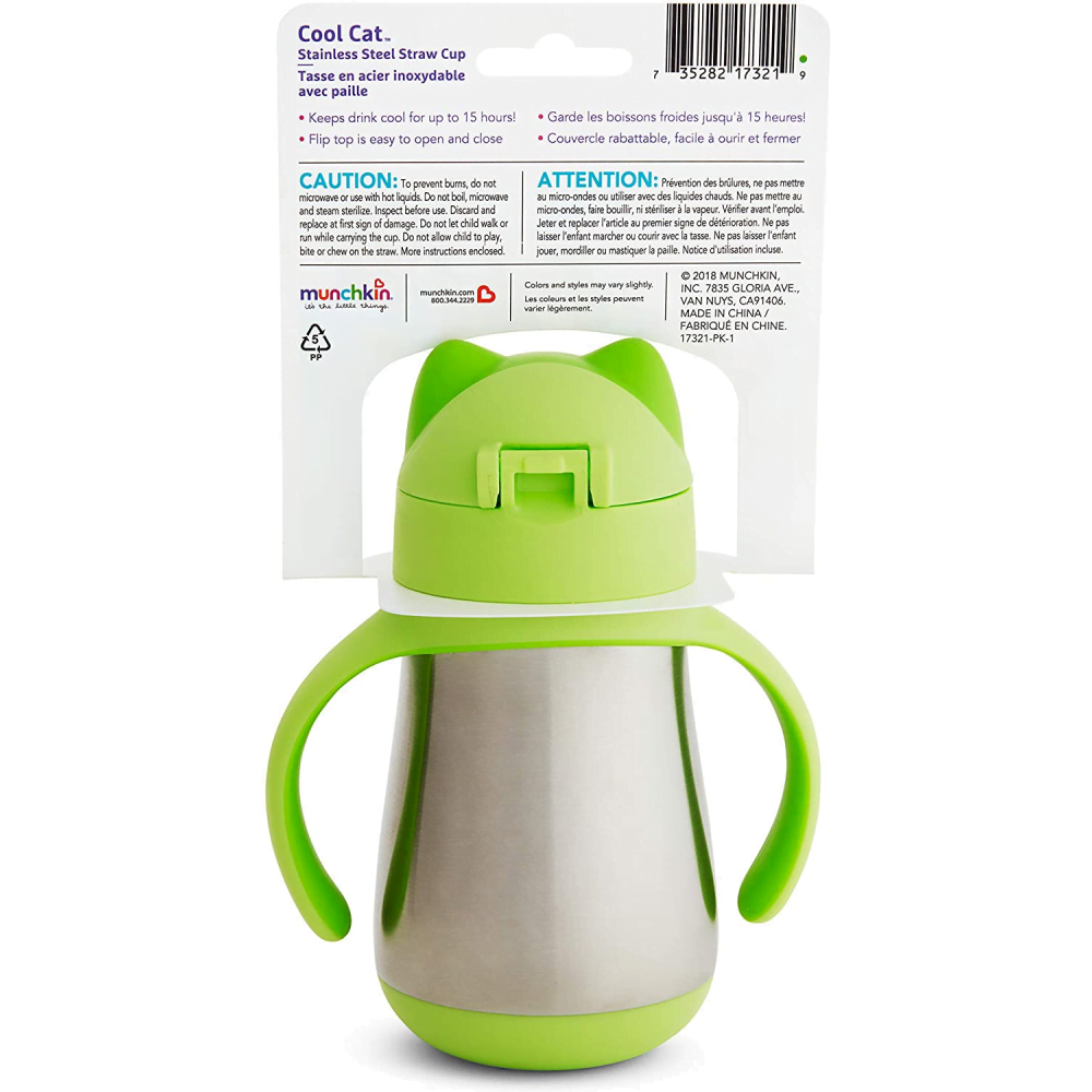 Munchkin Cool Cat Stainless Steel Straw Cup Munchkin