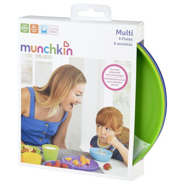 Munchkin Pack of 4 Multi-Coloured Plate Munchkin