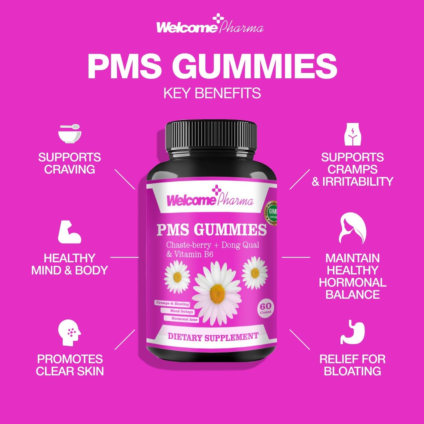 Welcome Pharma PMS Hormone Balance for Women Gummies Welcome Pharma