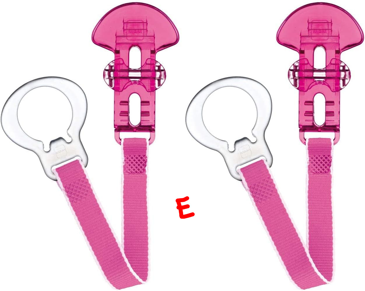 MAM Soother Clips, Pack of 2 assorted colours Mam