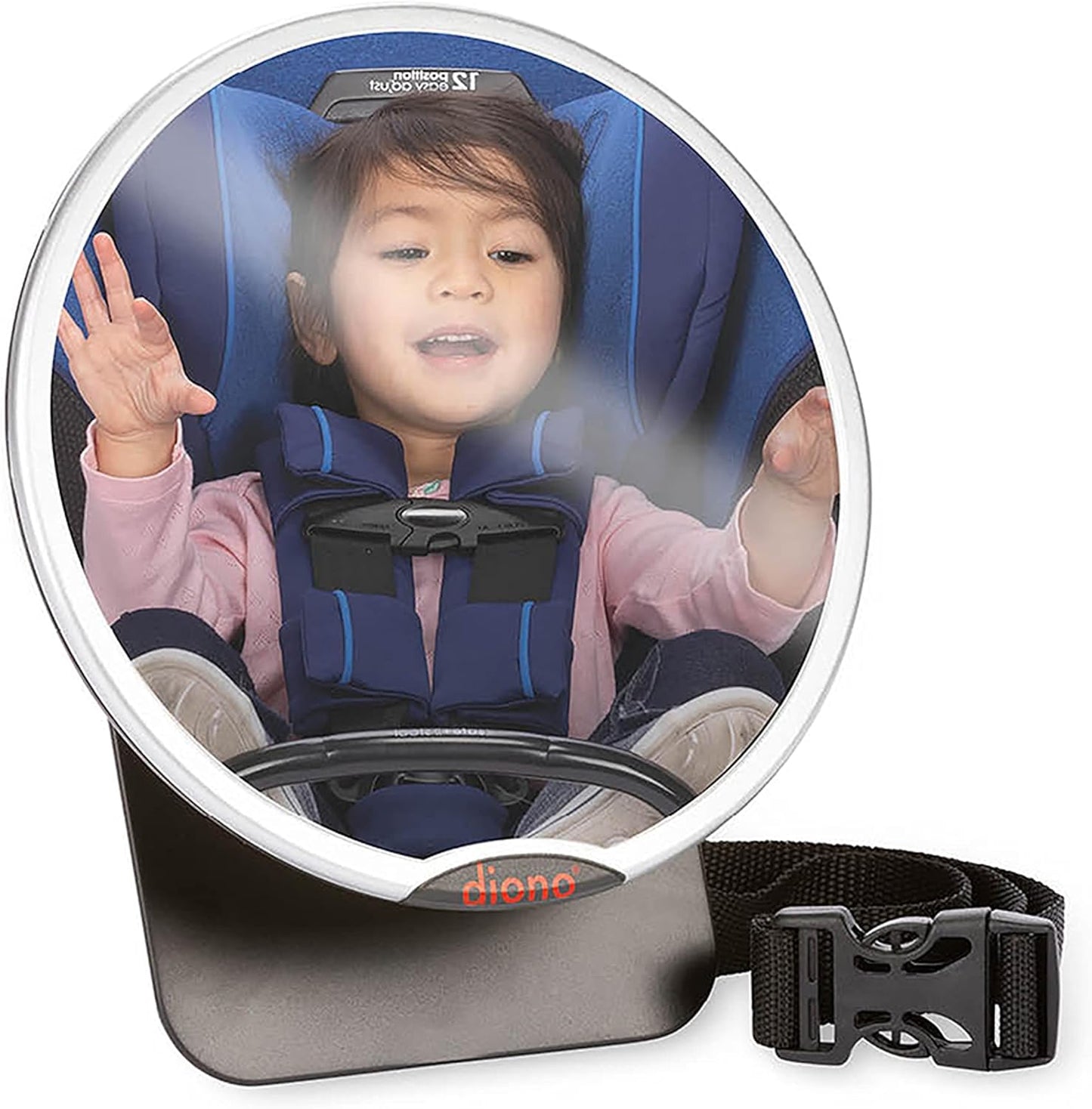 Diono Easy View™ Baby Car Mirror, Safety Car Seat Mirror for Rear facing Infant, Fully Adjustable With 360° Diono
