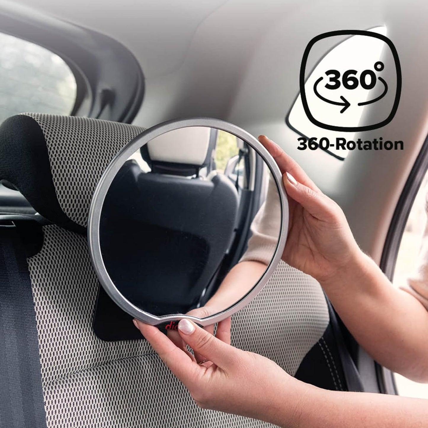Diono Easy View™ Baby Car Mirror, Safety Car Seat Mirror for Rear facing Infant, Fully Adjustable With 360° Diono