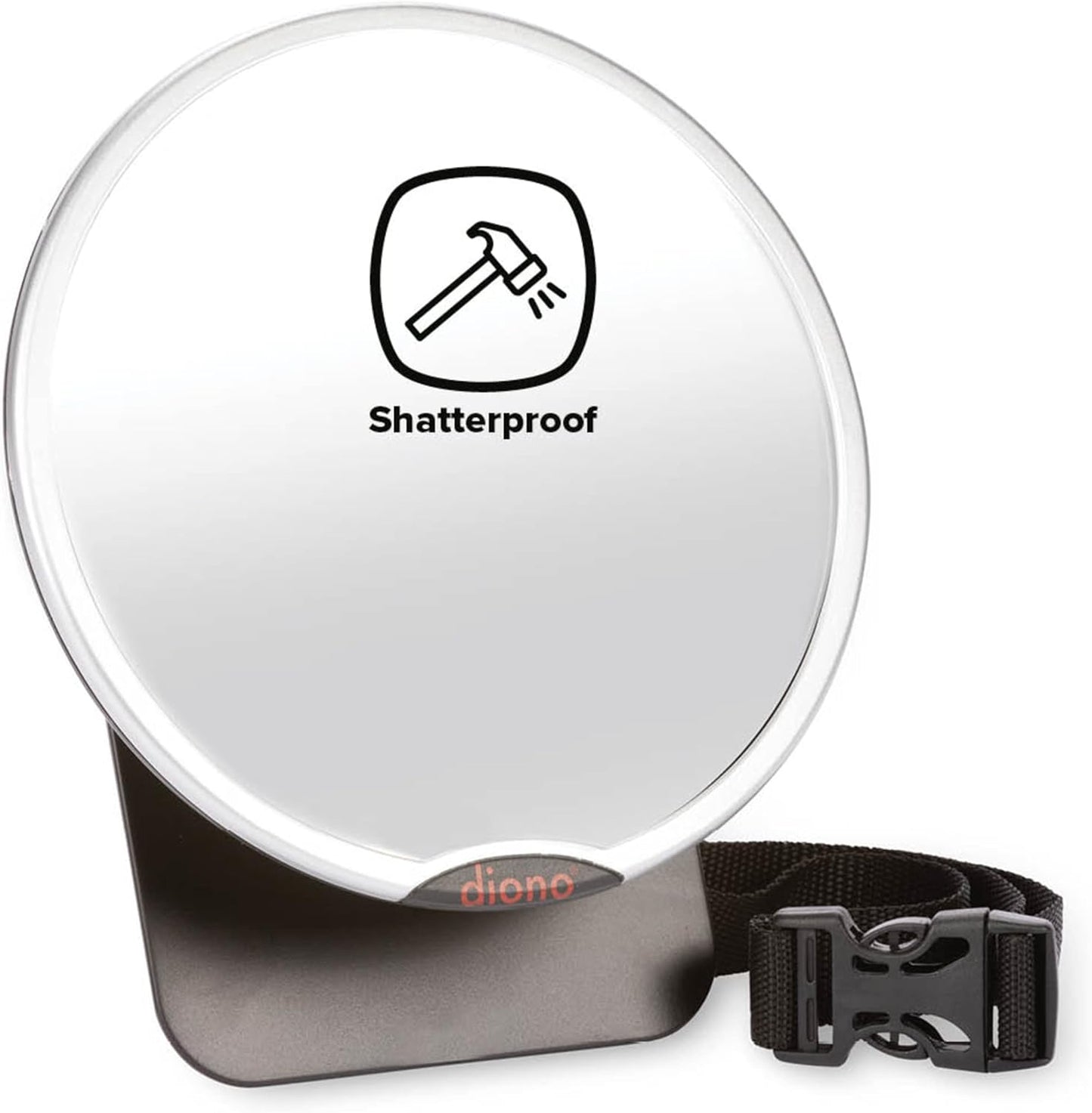 Diono Easy View™ Baby Car Mirror, Safety Car Seat Mirror for Rear facing Infant, Fully Adjustable With 360° Diono