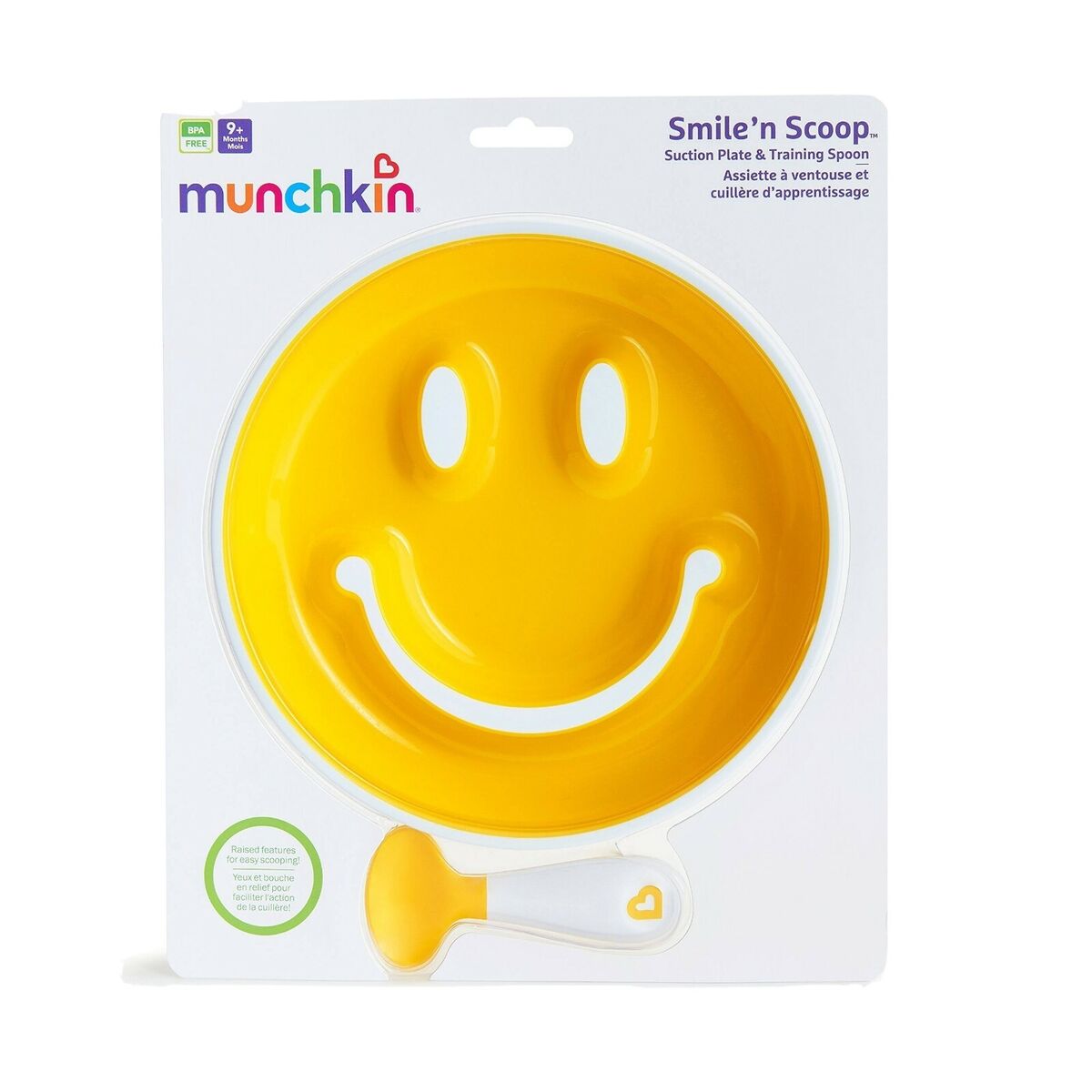 Munchkin Smile 'n Scoop Suction Training Plate and Spoon Set, Munchkin