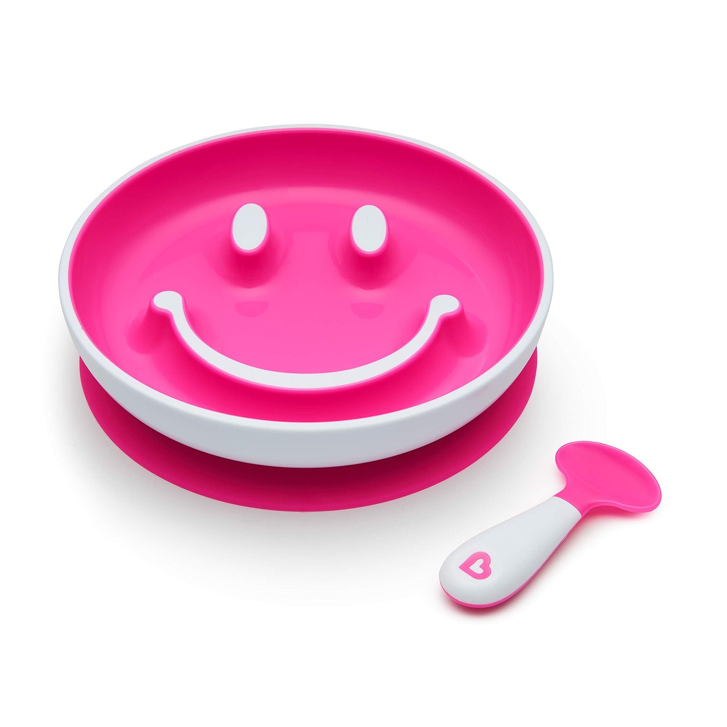 Munchkin Smile 'n Scoop Suction Training Plate and Spoon Set, Munchkin