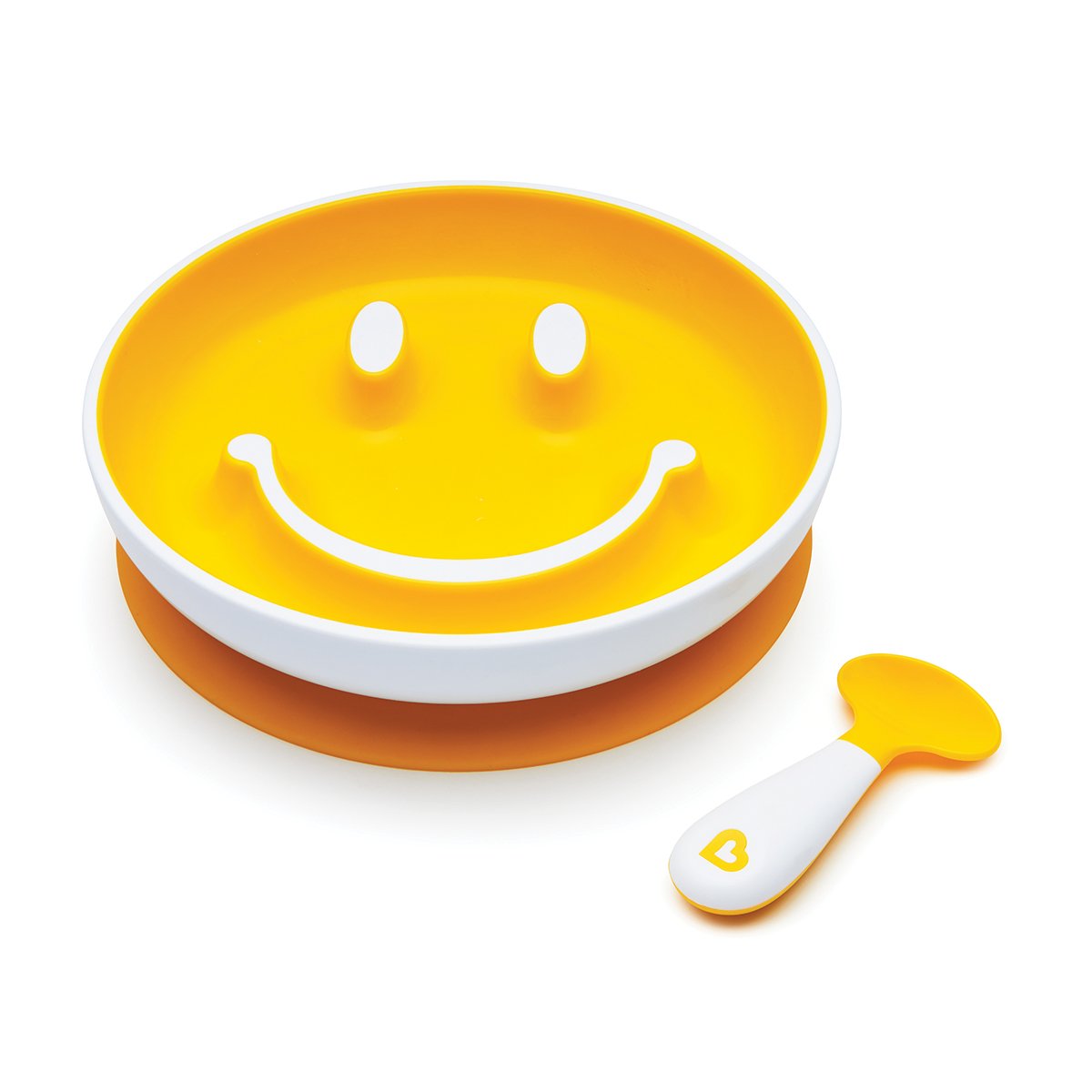 Munchkin Smile 'n Scoop Suction Training Plate and Spoon Set, Munchkin