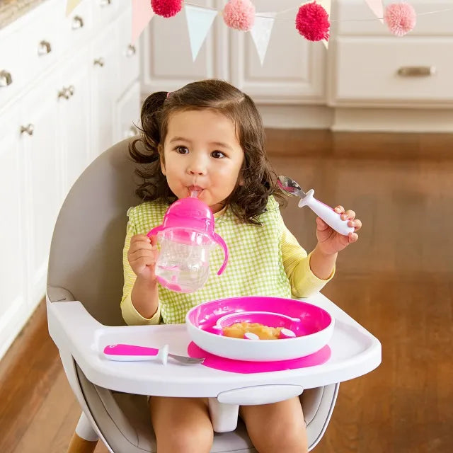 Munchkin Smile 'n Scoop Suction Training Plate and Spoon Set, Munchkin