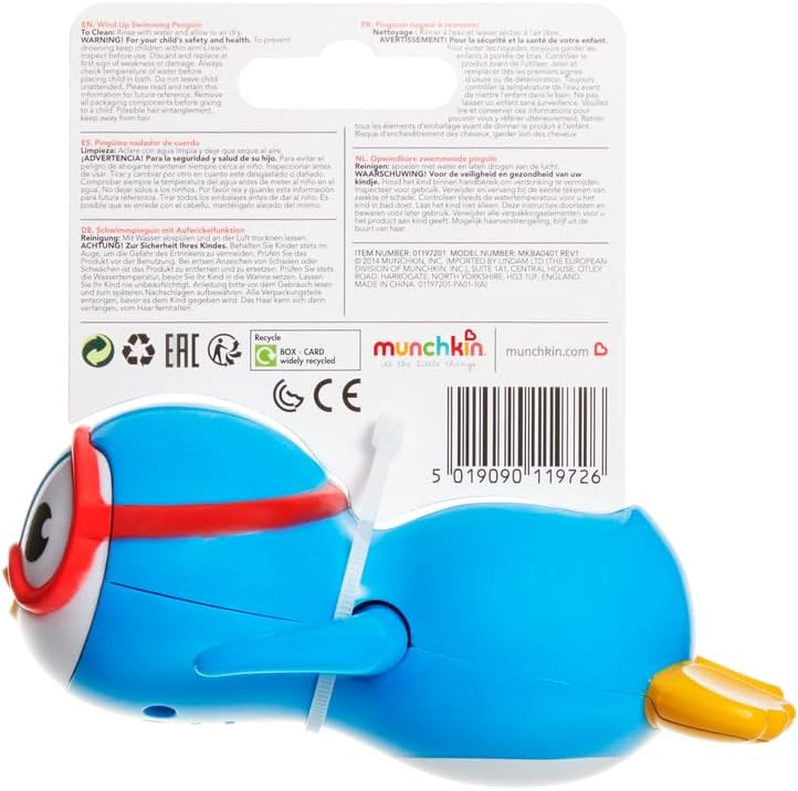 Munchkin Wind Up Swimming Penguing Scuba Buddy Bath Toy Munchkin