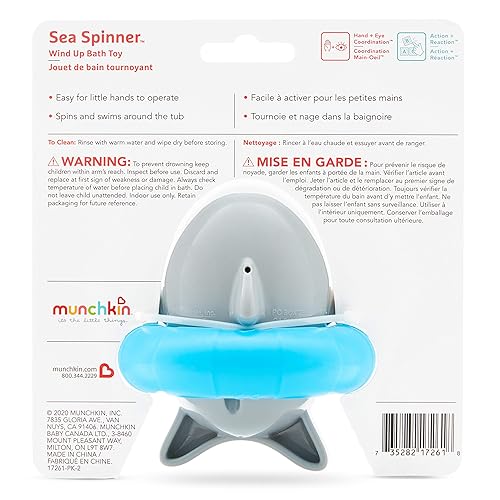 Munchkin Baby Sea Spinner Shark Wind Up Floating Bath Toy Munchkin