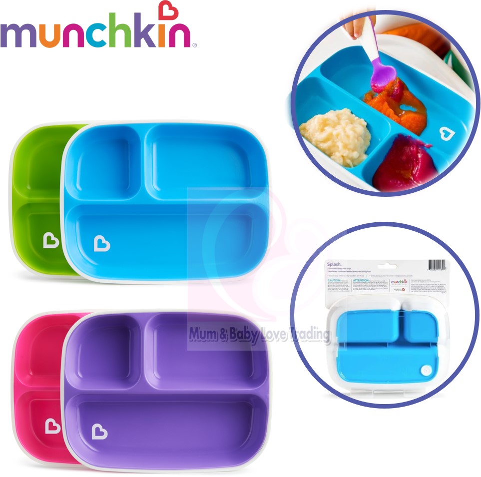 Munchkin Splash™ Toddler Divided Plates x 2 per pack Munchkin