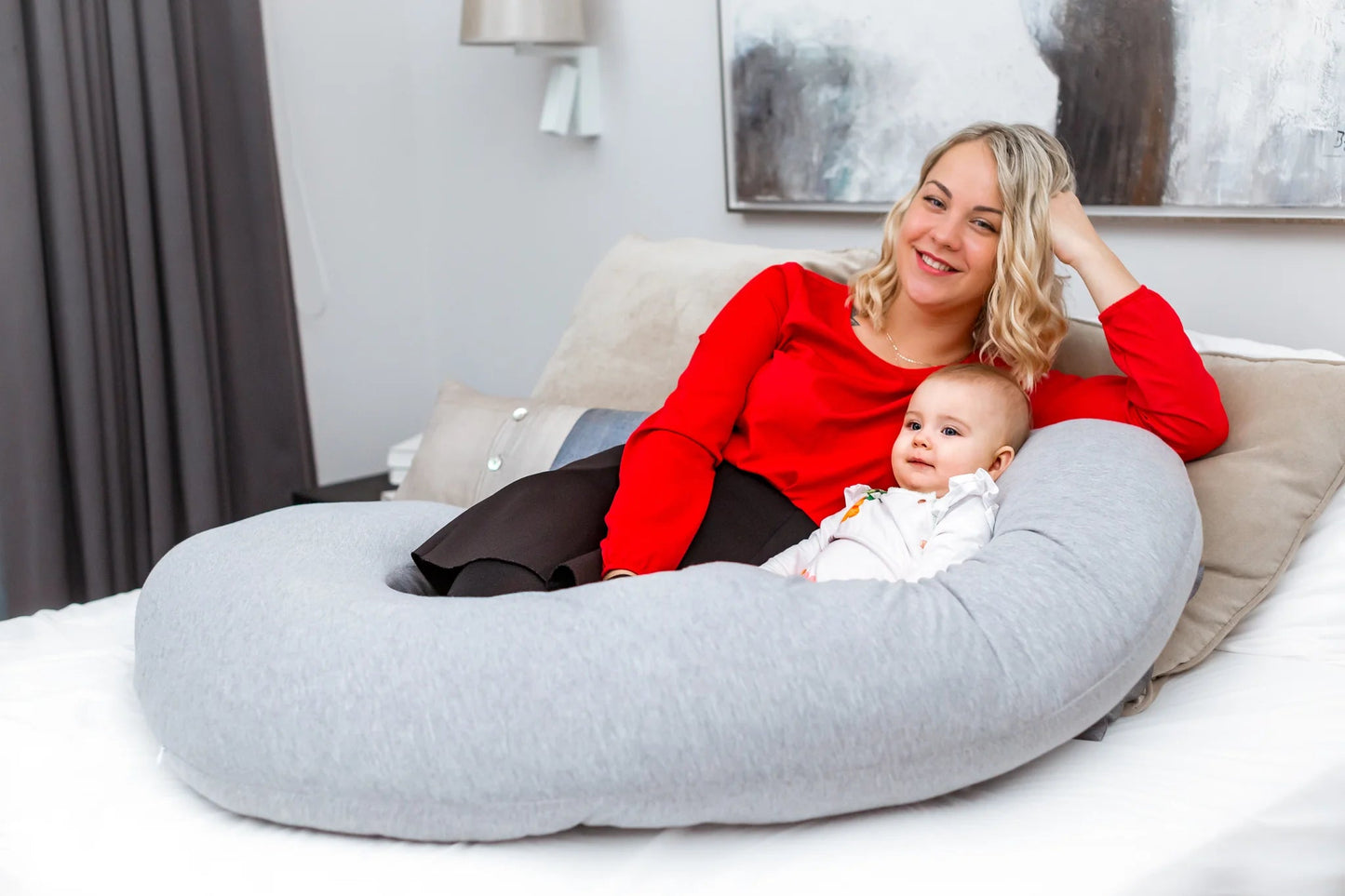 C Shape Pregnancy Pillow - Grey Kolbray