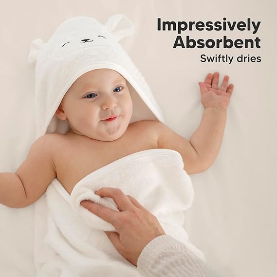 Baby Hooded Towel - Organic Bamboo Baby Bath Towels with Hood Welcome Baby