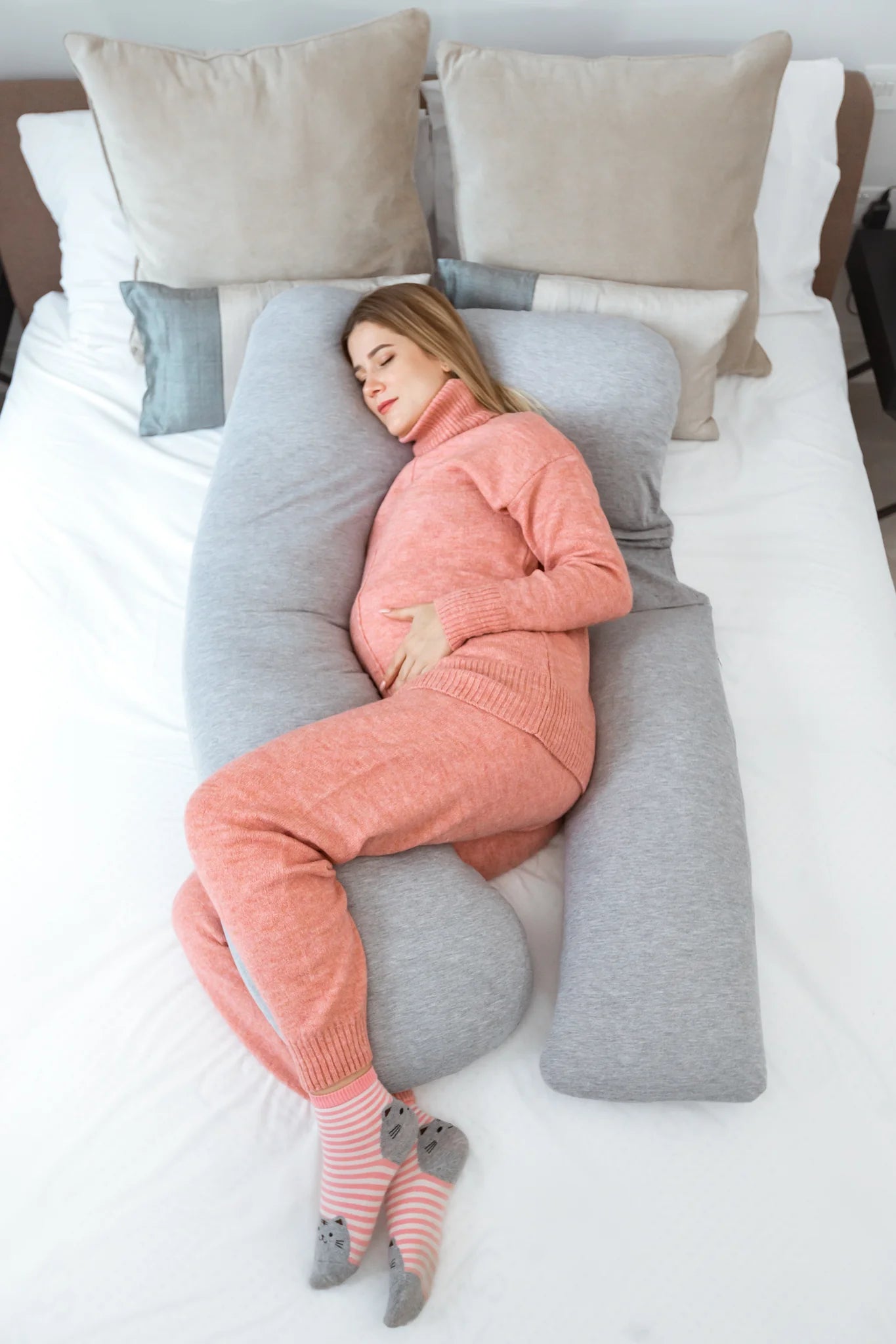 U Shape Pregnancy Pillow - Grey Kolbray