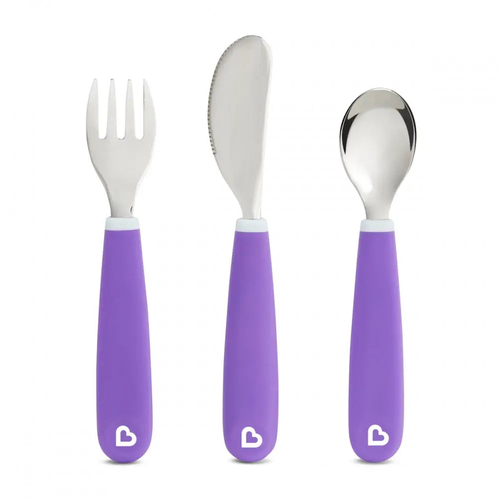 Munchkin Splash Toddler Cutlery Set (Fork, Knife & Spoon), Green Munchkin