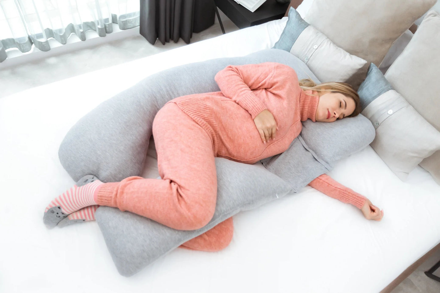 U Shape Pregnancy Pillow - Grey Kolbray