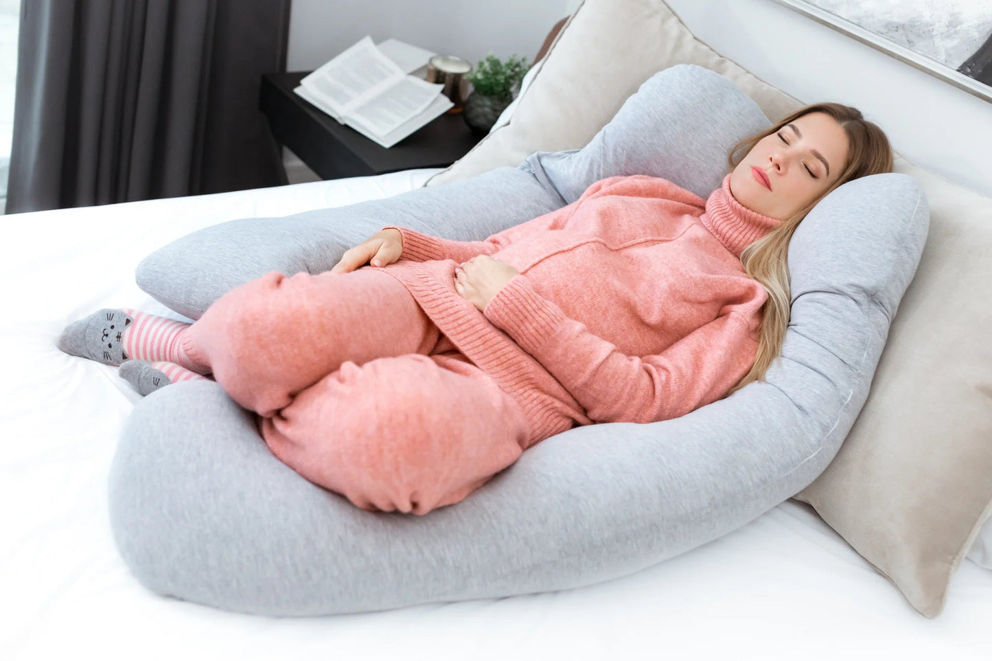 U Shape Pregnancy Pillow - Grey Kolbray