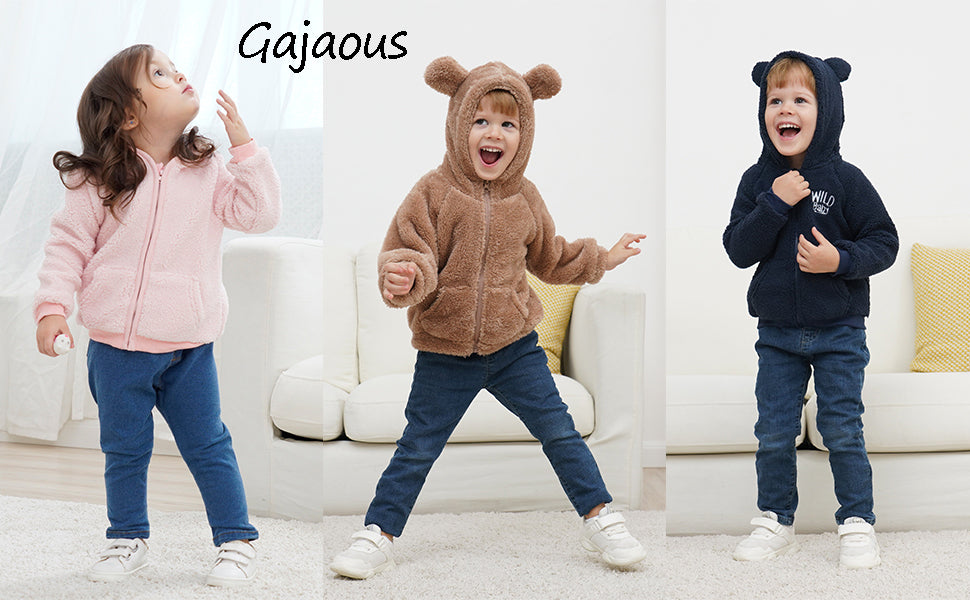 Newborn Infant Baby Boys Girls Cartoon Fleece Hooded Jacket Coat with Ears Warm Todder Kids Outwear Coat Zipper Up 0-6Y Welcome Baby