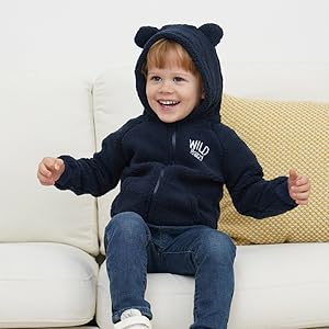 Newborn Infant Baby Boys Girls Cartoon Fleece Hooded Jacket Coat with Ears Warm Todder Kids Outwear Coat Zipper Up 0-6Y Welcome Baby