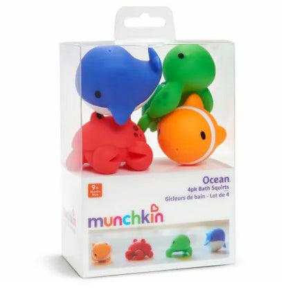 Munchkin Floating Ocean/Farm Animal Rubber Bath Squirt Toys for Baby - 8 Pack