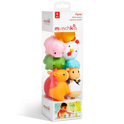 Munchkin Floating Ocean/Farm Animal Rubber Bath Squirt Toys for Baby - 8 Pack